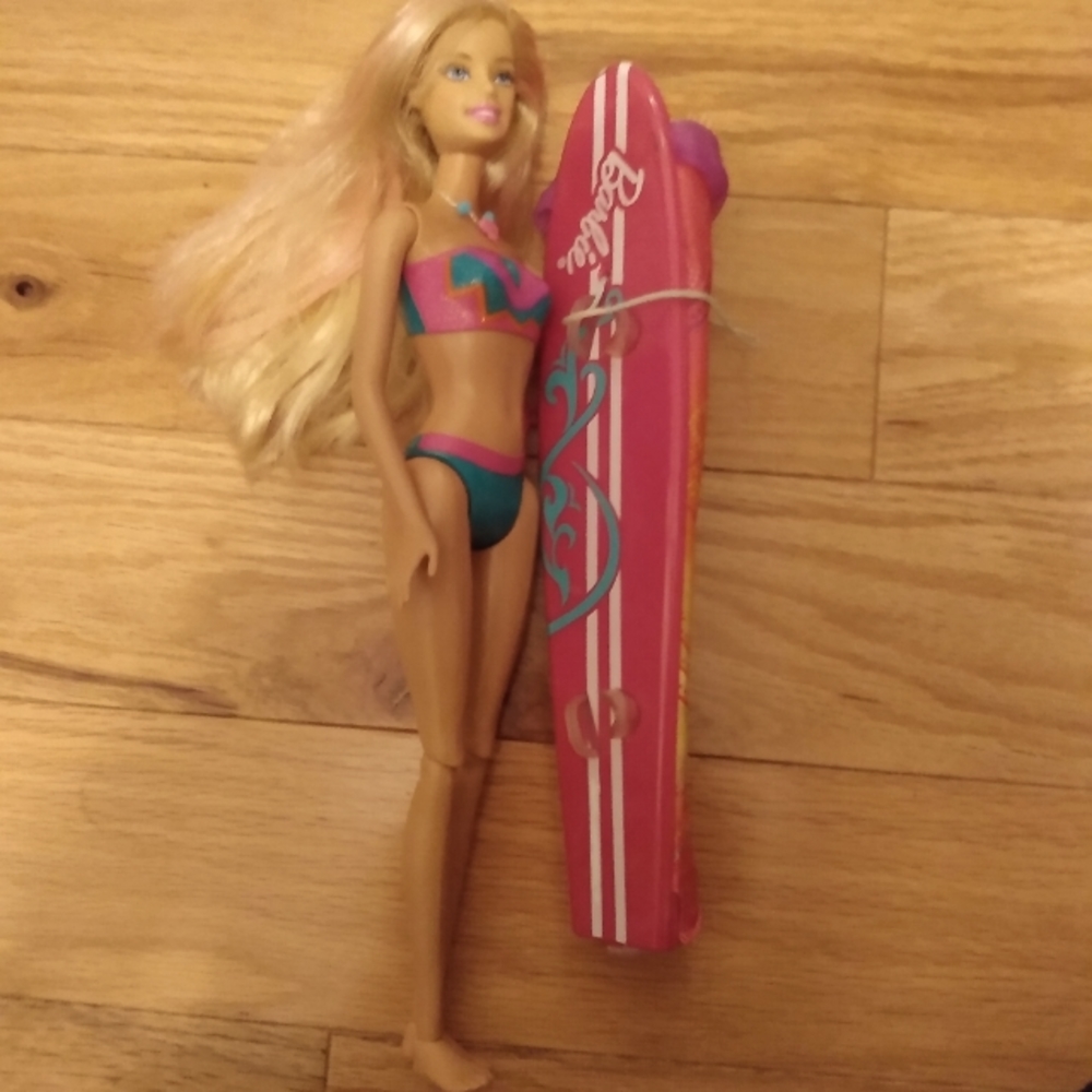 Barbie in a mermaid tail bath toy